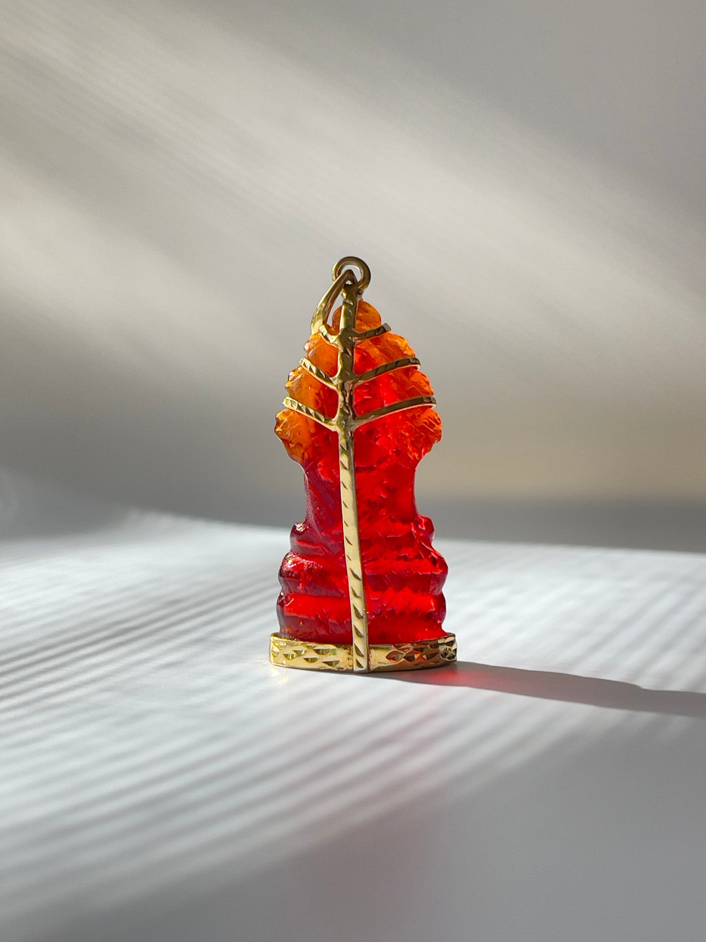 Gold Plated Red Naga Buddha #213