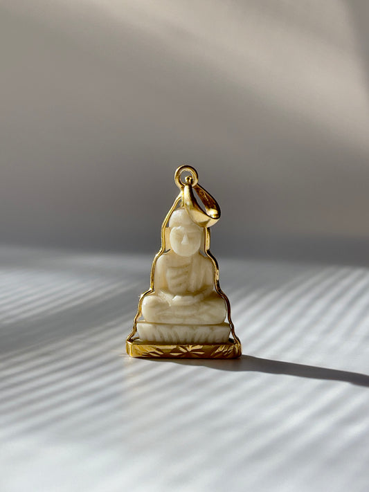 Gold Plated Cow Bone Buddha #261