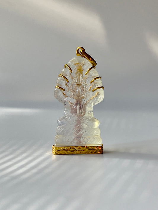 Gold Plated Clear Naga Buddha #272