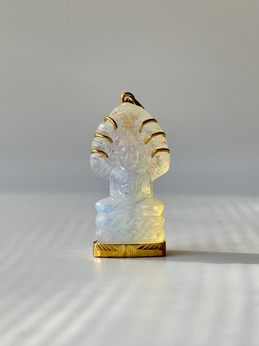 Gold Plated Clear Naga Buddha #274