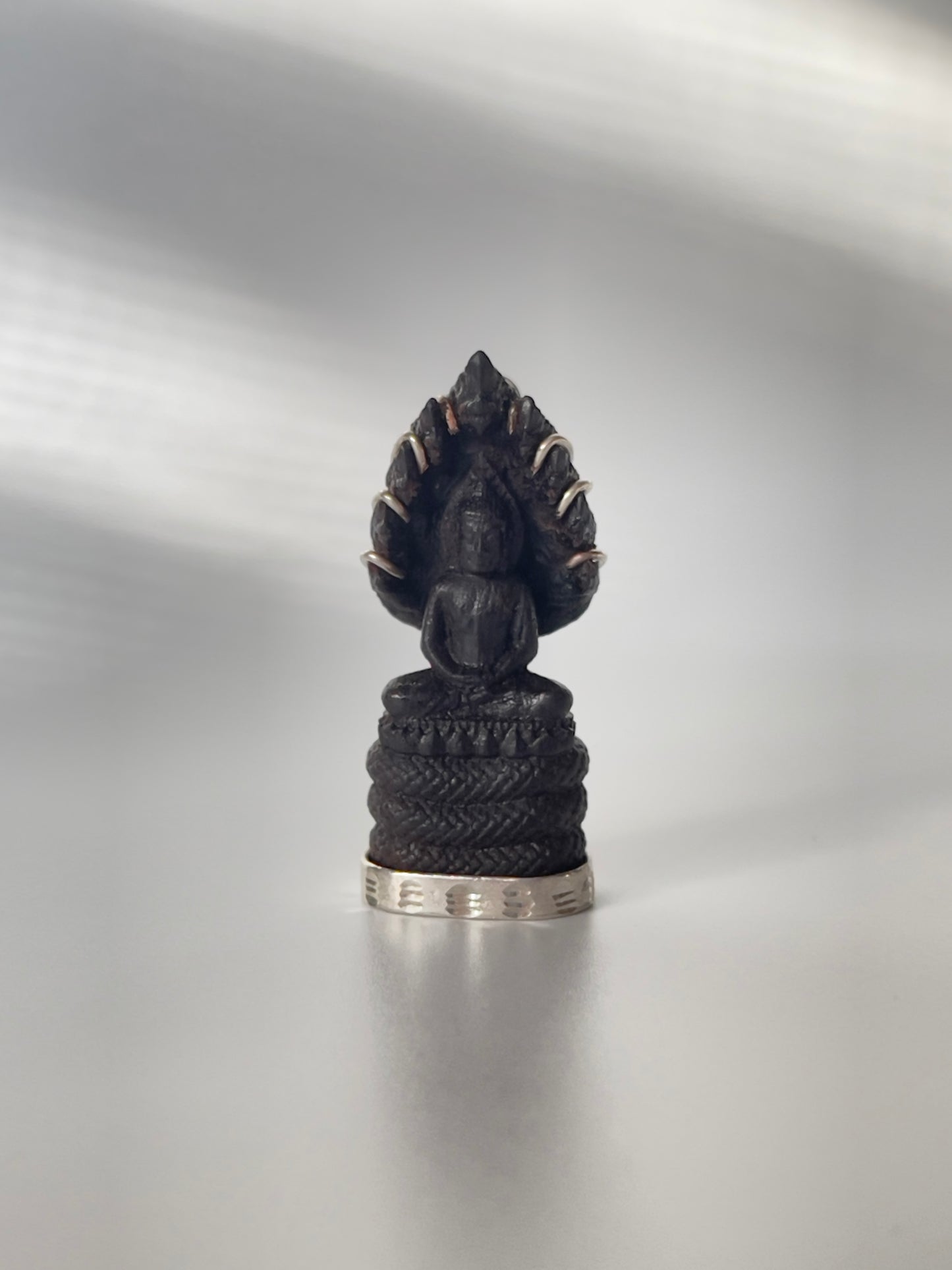 Blackwood Naga Buddha Pendant in Silver #641