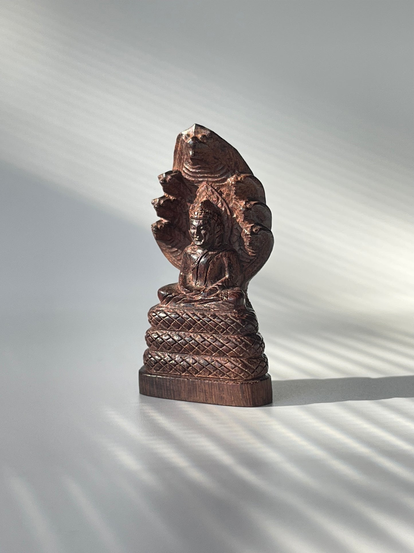 Khmer Style Wooden Naga Buddha