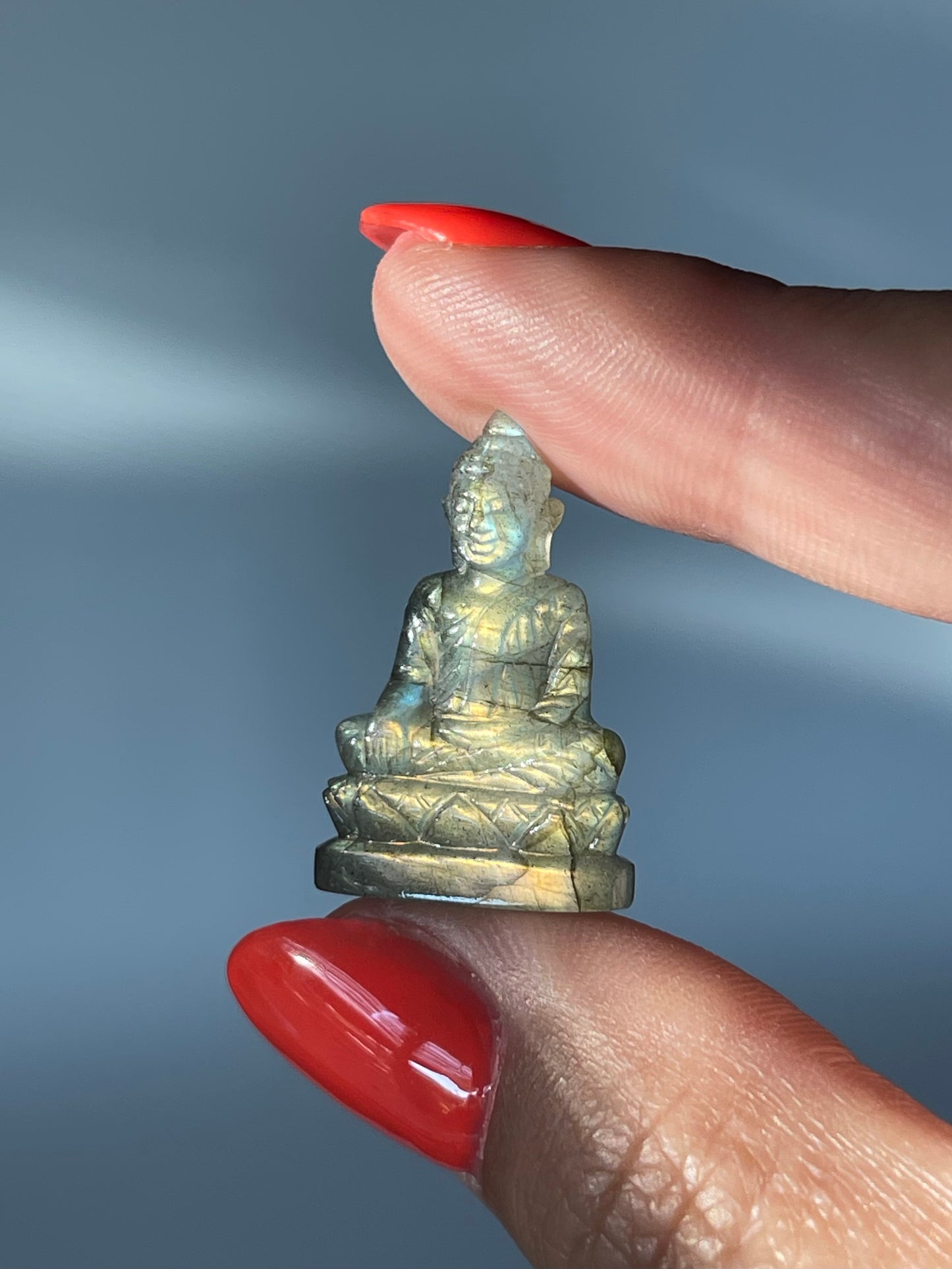 Mini Khmer Style Labradorite Buddha