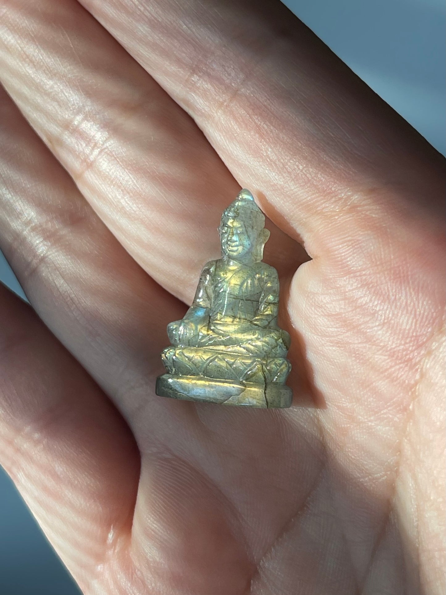 Mini Khmer Style Labradorite Buddha